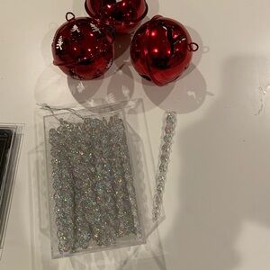 Festive Red Bells and Sparkling Ornaments